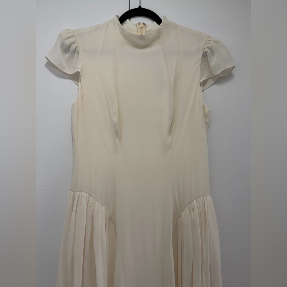 NEW Reformation Maven Dress Fior Di Latte Ivory Cream Bridal High Neck 10 - Picture 9 of 16